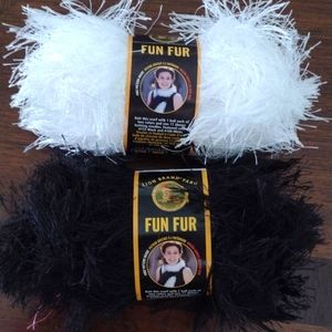 Fun fur yarn by lion brand 2 skeins 3.5 oz